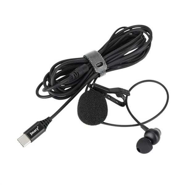 JMARY MC-R6 Lavalier Type-C Port Wired Microphone With In-ear Earphone, Length: 3m - Image 2