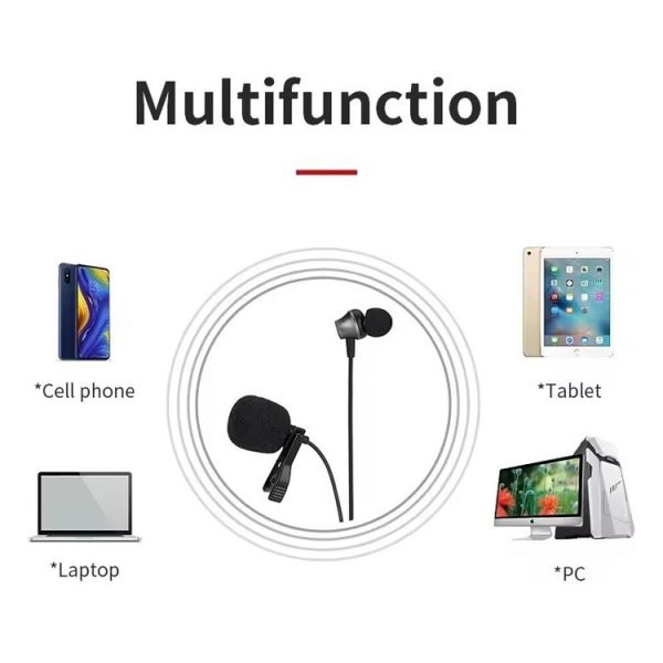 JMARY MC-R6 Lavalier Type-C Port Wired Microphone With In-ear Earphone, Length: 3m - Image 3