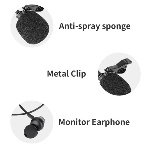 JMARY MC-R6 Lavalier Type-C Port Wired Microphone With In-ear Earphone, Length: 3m - Image 6