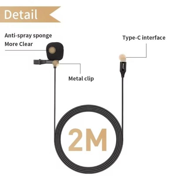 JMARY MC-R2 Interview Video Recording Mic Lavalier Type-C Port Wired Microphone, Length: 2m - Image 6