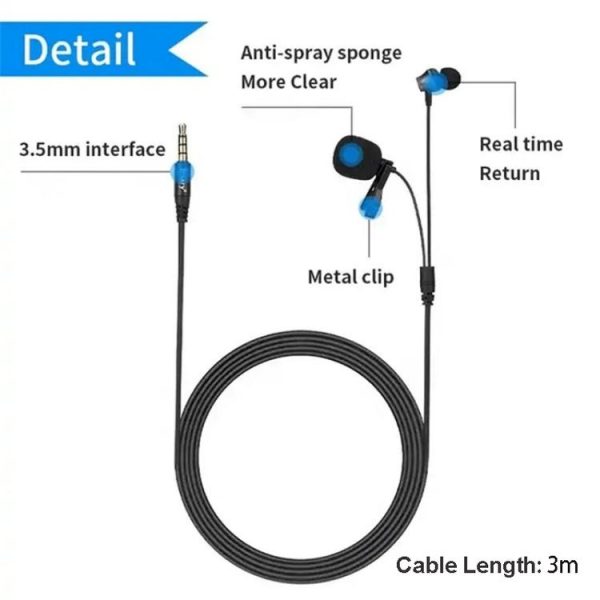 JMARY MC-R5 Lavalier 3.5mm Port Wired Microphone With Sound Monitoring Earphone, Length: 3m - Image 3