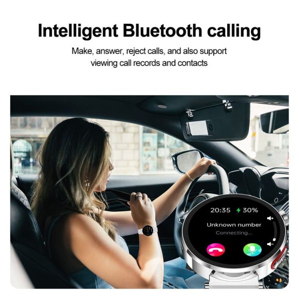 ET490 1.27 inch Color Screen Smart Watch Steel Strap, Support Bluetooth Call / ECG (Silver) - Image 7