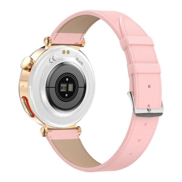 ET490 1.27 inch Color Screen Smart Watch Leather Strap, Support Bluetooth Call / ECG (Pink) - Image 3