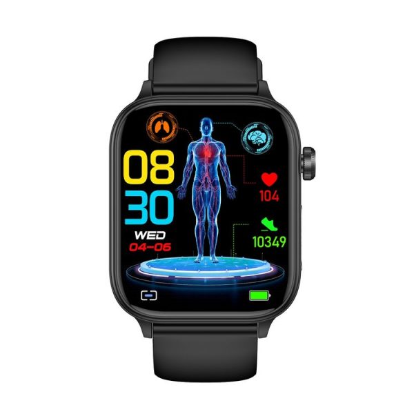 ET570 1.96 inch Color Screen Smart Watch Silicone Strap, Support Bluetooth Call / ECG (Black) - Image 2