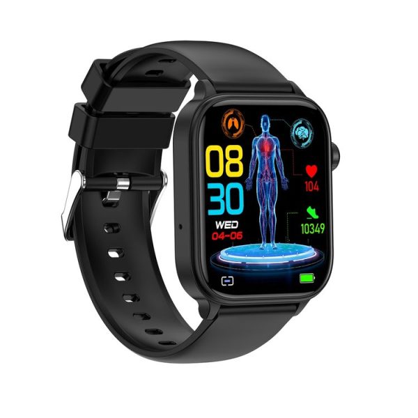 ET570 1.96 inch Color Screen Smart Watch Silicone Strap, Support Bluetooth Call / ECG (Black) - Image 3