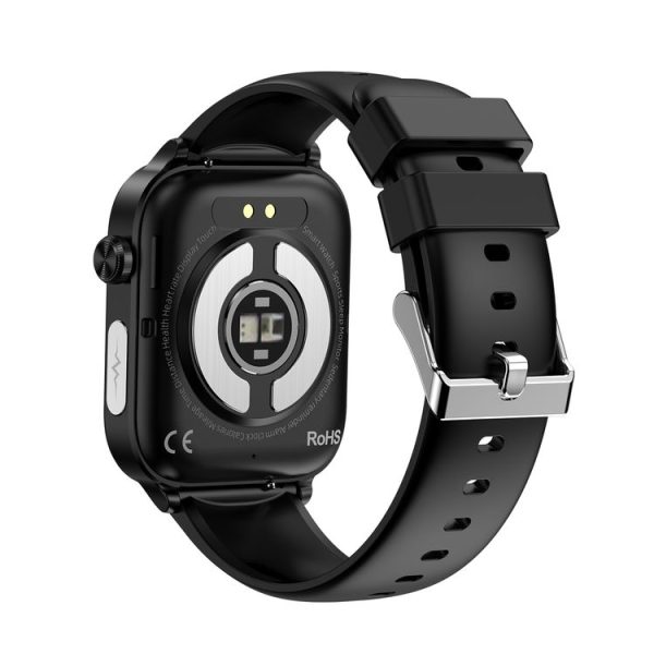 ET570 1.96 inch Color Screen Smart Watch Silicone Strap, Support Bluetooth Call / ECG (Black) - Image 4