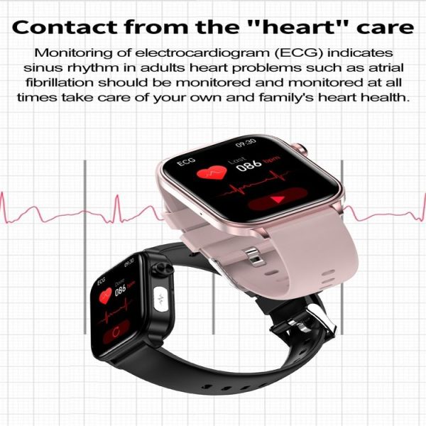 ET570 1.96 inch Color Screen Smart Watch Silicone Strap, Support Bluetooth Call / ECG (Black) - Image 7