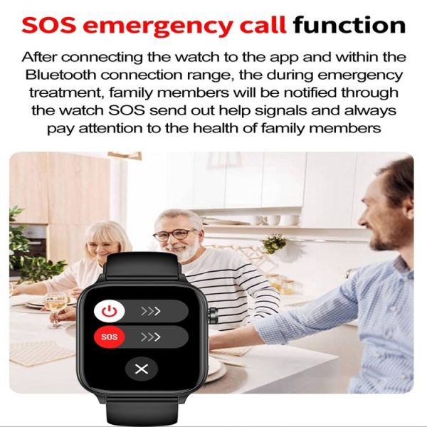ET570 1.96 inch Color Screen Smart Watch Silicone Strap, Support Bluetooth Call / ECG (Black) - Image 9