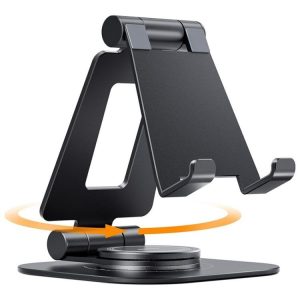 AS007-XS Adjustable Aluminum Alloy Desktop Phone Stand (Black)