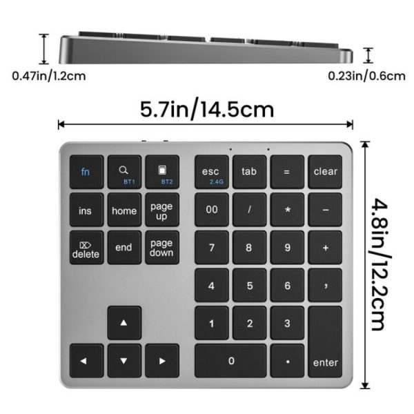 K-35 Computer Laptop Keyboard 35-Keys Tablet Accessories Bluetooth Keypad (Silver) - Image 7