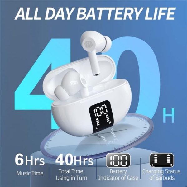 M10 Wireless Bluetooth Smart Voice Translator Headset Multiple Languages Translation Earphones (White) - Image 2