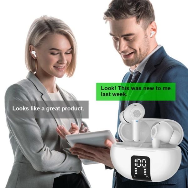 M10 Wireless Bluetooth Smart Voice Translator Headset Multiple Languages Translation Earphones (White) - Image 3