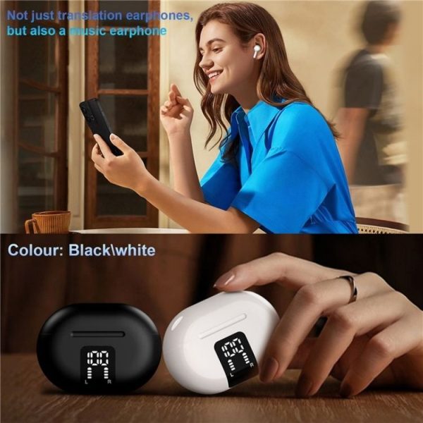 M10 Wireless Bluetooth Smart Voice Translator Headset Multiple Languages Translation Earphones (White) - Image 8