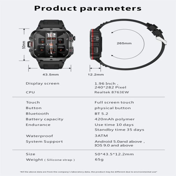 QX11 1.96 inch Color Screen Smart Watch Silicone Strap Support Bluetooth Call (Black) - Image 7