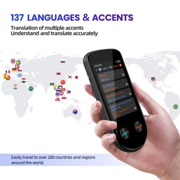 V600S WiFi AI Smart Translator 3.5-inch Touch Screen Voice Translator Offline Photo Translation - Image 2