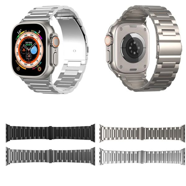 Apple Watch SE 2023 44mm I-Shaped Titanium Watch Band (Black) - Image 3