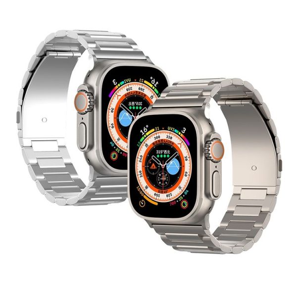 Apple Watch SE 2023 44mm I-Shaped Titanium Watch Band (Black) - Image 4