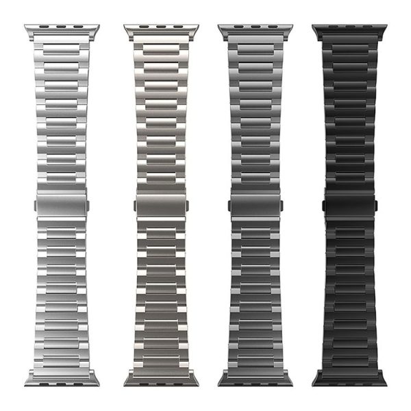 Apple Watch SE 2023 44mm I-Shaped Titanium Watch Band (Black) - Image 6