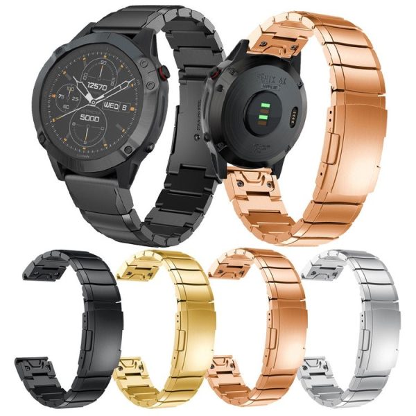 Garmin Fenix 8 AMOLED 43mm Tortoise Shell 20mm Stainless Steel Watch Band (Black) - Image 3
