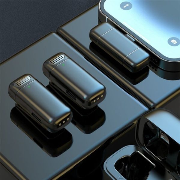K13 2 in 1 Lavalier Wireless Microphone with 8 Pin Receiver & Charging Station - Image 6
