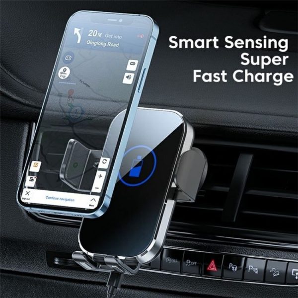 X10 15W Wireless Fast Charging Car Phone Navigation Holder (Hei Se ) - Image 2