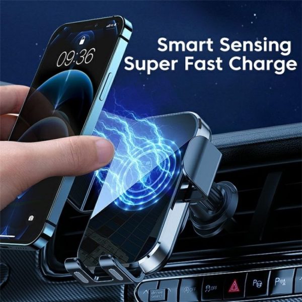 X10 15W Wireless Fast Charging Car Phone Navigation Holder (Hei Se ) - Image 4