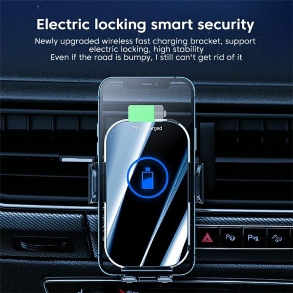 X10 15W Wireless Fast Charging Car Phone Navigation Holder (Hei Se ) - Image 5