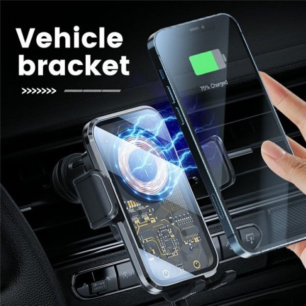 X11 15W Fast Charger Car Air Vent Hook Wireless Charger Intelligent Induction (Tarnish) - Image 3