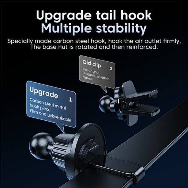 X12 Car Air Vent Touch Sensing Wireless Phone Charger Holder (Black) - Image 3