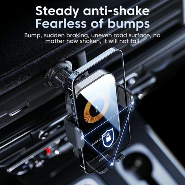 X12 Car Air Vent Touch Sensing Wireless Phone Charger Holder (Black) - Image 5