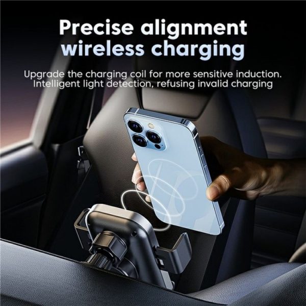 X12 Car Air Vent Touch Sensing Wireless Phone Charger Holder (Black) - Image 6
