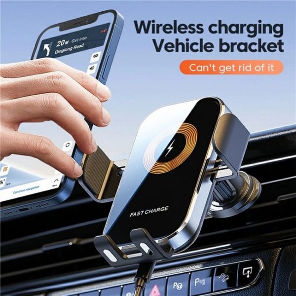 X12 Car Air Vent Touch Sensing Wireless Phone Charger Holder (Black) - Image 7