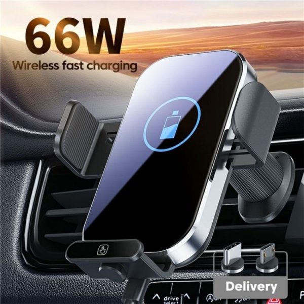 X10s Car Air Vent Hook 66W High Power Intelligent Induction Wireless Charger (Tarnish) - Image 2