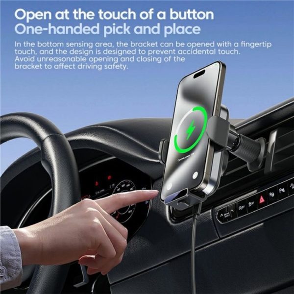 X10s Car Air Vent Hook 66W High Power Intelligent Induction Wireless Charger (Tarnish) - Image 3