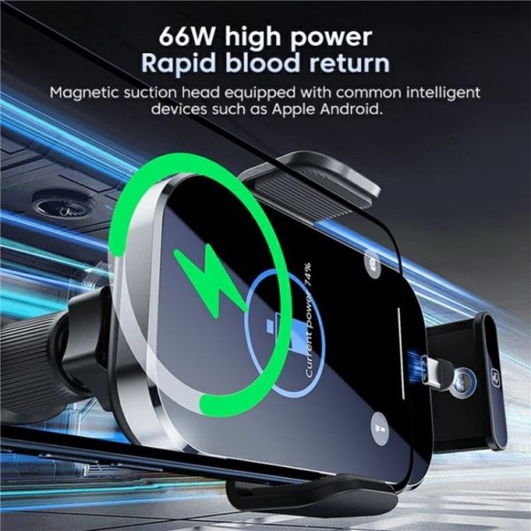 X10s Car Air Vent Hook 66W High Power Intelligent Induction Wireless Charger (Tarnish) - Image 4