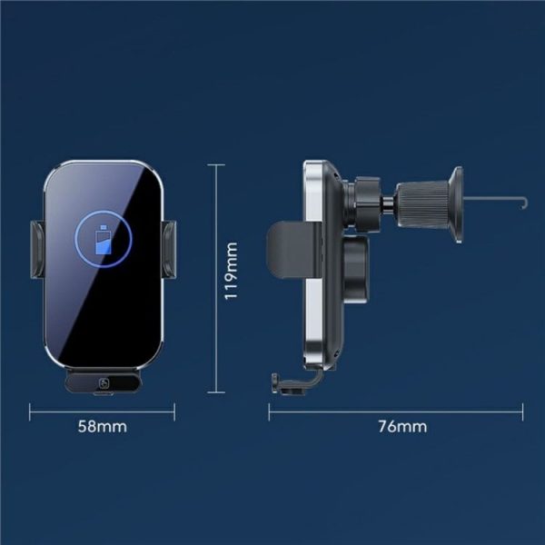 X10s Car Air Vent Hook 66W High Power Intelligent Induction Wireless Charger (Tarnish) - Image 7