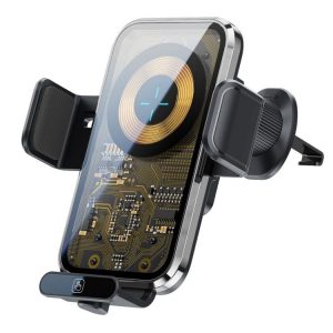 X11s 66W High Power Transparent Car Wireless Charger Phone Bracket (Silver)