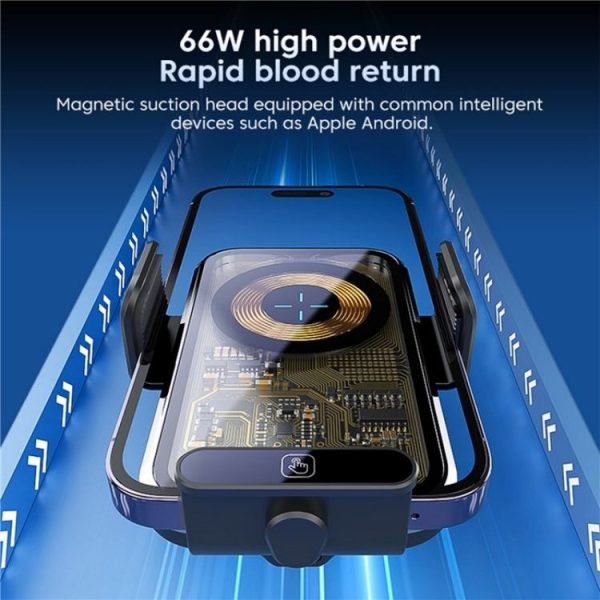 X11s 66W High Power Transparent Car Wireless Charger Phone Bracket (Silver) - Image 3