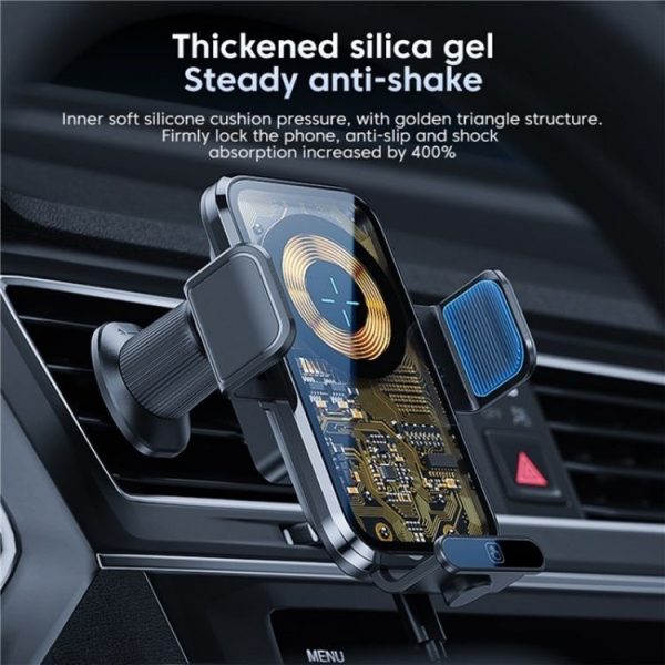 X11s 66W High Power Transparent Car Wireless Charger Phone Bracket (Silver) - Image 4