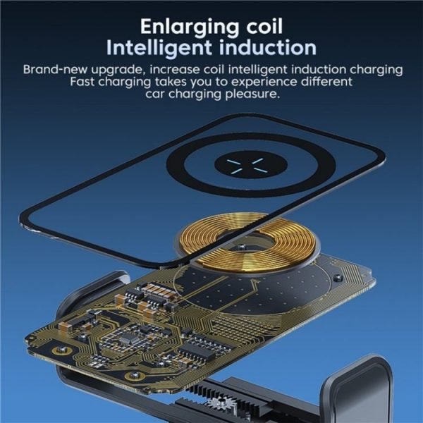 X11s 66W High Power Transparent Car Wireless Charger Phone Bracket (Silver) - Image 5