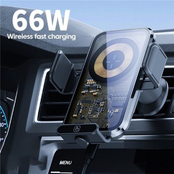 X11s 66W High Power Transparent Car Wireless Charger Phone Bracket (Silver) - Image 7