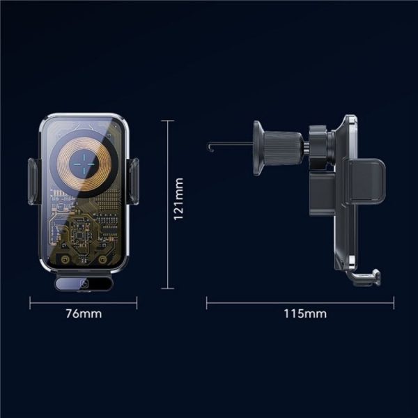 X11s 66W High Power Transparent Car Wireless Charger Phone Bracket (Silver) - Image 8
