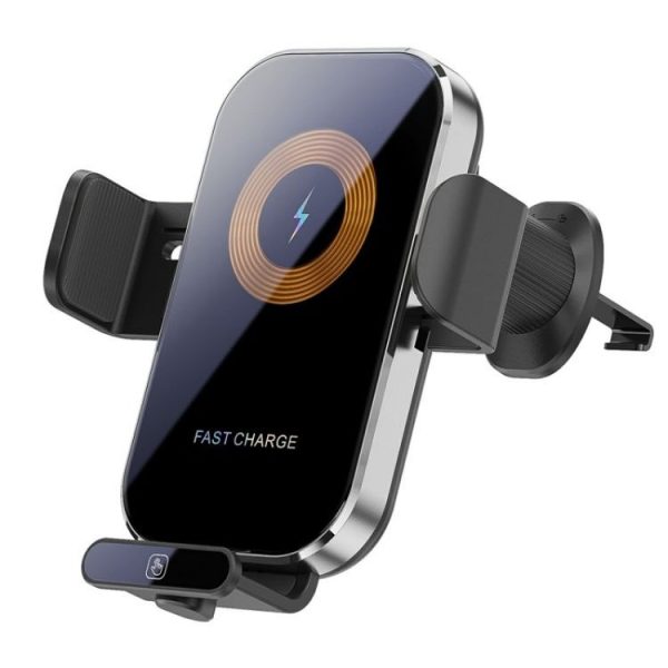 X12s Car Air Vent Wireless Charger 66W High Power Intelligent Induction Holder (Silver)