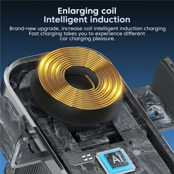 X12s Car Air Vent Wireless Charger 66W High Power Intelligent Induction Holder (Silver) - Image 5