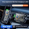 F18 With Infrared Sensor Phone Charging Aluminum Alloy Bracket Car Wireless Charger (Transparent Black) - Image 2