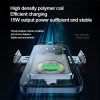 F18 With Infrared Sensor Phone Charging Aluminum Alloy Bracket Car Wireless Charger (Transparent Black) - Image 5
