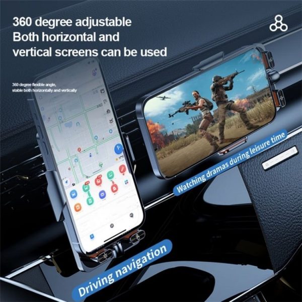 F18 With Infrared Sensor Phone Charging Aluminum Alloy Bracket Car Wireless Charger (Transparent Silver) - Image 3