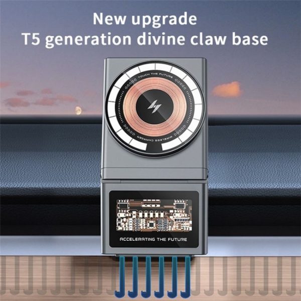 A7 Transparent Phone Charging Dock 15W Magnetic Wireless Charger for Tesla Model 3 / Y - Image 3