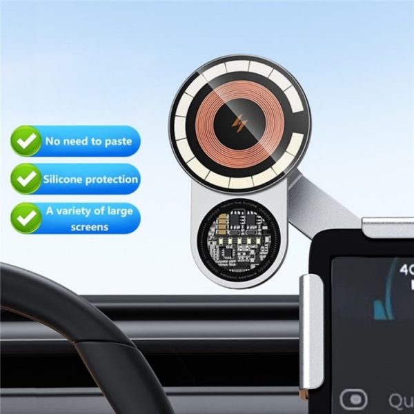 A8S 15W Wireless Charging New Energy Vehicle Navigation Bracket For Tesla Car Screen Base - Image 3