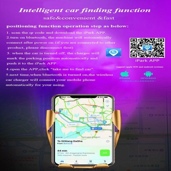R1 Intelligent Infrared Sensor Car Wireless Charger (Gold) - Image 5